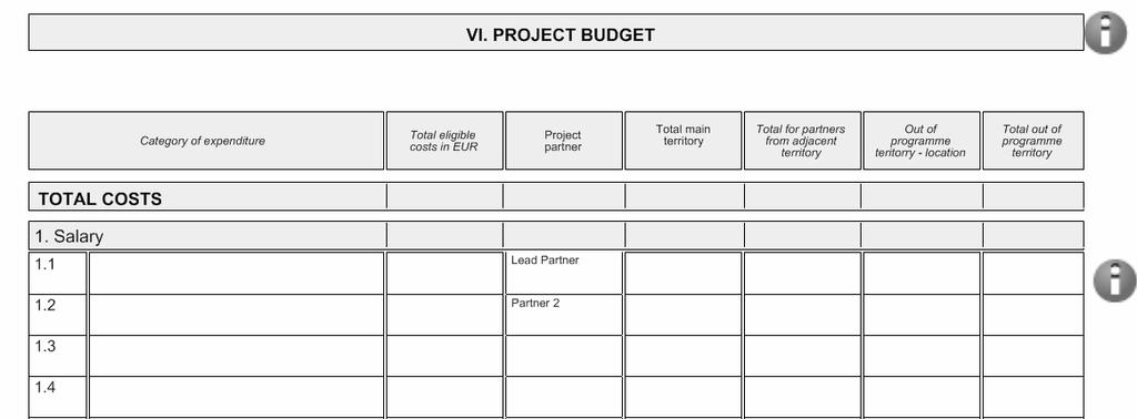 Part V. PAYMENT PLAN / MOKĖJIMŲ PLANAS / HARMONOGRAM FINANSOWANIA Należy tu określić harmonogram finansowania projektu, wpisując łączną roczną kwotę wydatków w ramach projektu.