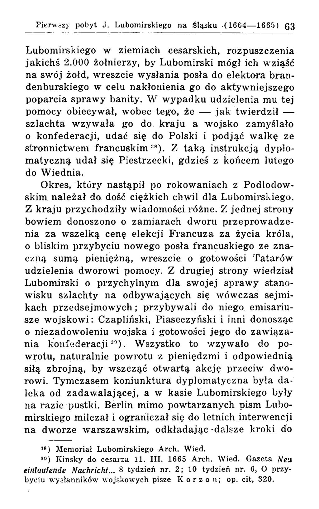 Lubomirskiego w ziemiach cesarskich, rozpuszczenia jakichś 2.