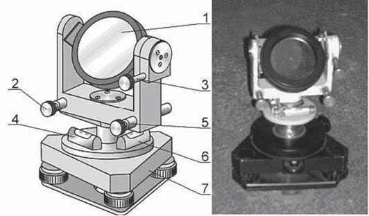 przewód transmisyjny Fig. 4. The kit components location of the measuring on the length base method II Sign: 1. measuring instrument, 2. beam of laser plummet, 3. CCD transducer, 4.