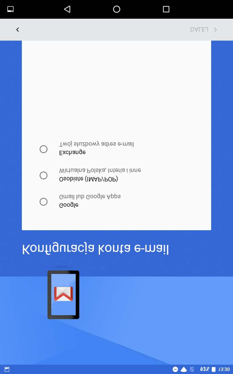 Korzystanie z poczty e-mail Po skonfigurowaniu konta poczty e-mail