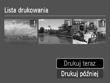 Wybieranie zdjęć do wydrukowania (DPOF) Drukowanie dodanych zdjęć Podane przykłady dotyczą drukarek firmy Canon z serii SELPHY. Więcej informacji zawiera Przewodnik drukowania zdjęć osobistych.