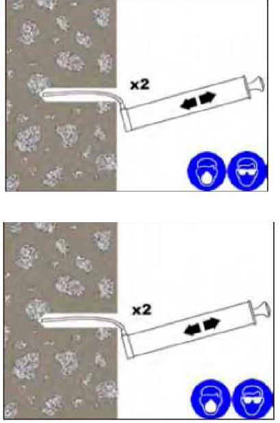 Przedmucha do czysta x2. Wyszczotkowa do czysta x2. Przedmucha do czysta x2. 6. W dysz mieszalnika (ko cówka / rurka przed aj ca, o ile jest konieczna) a do dna otworu.