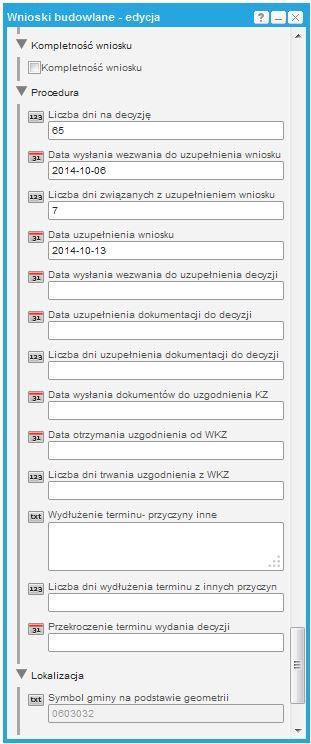 Rysunek 13 Formatka edycji -