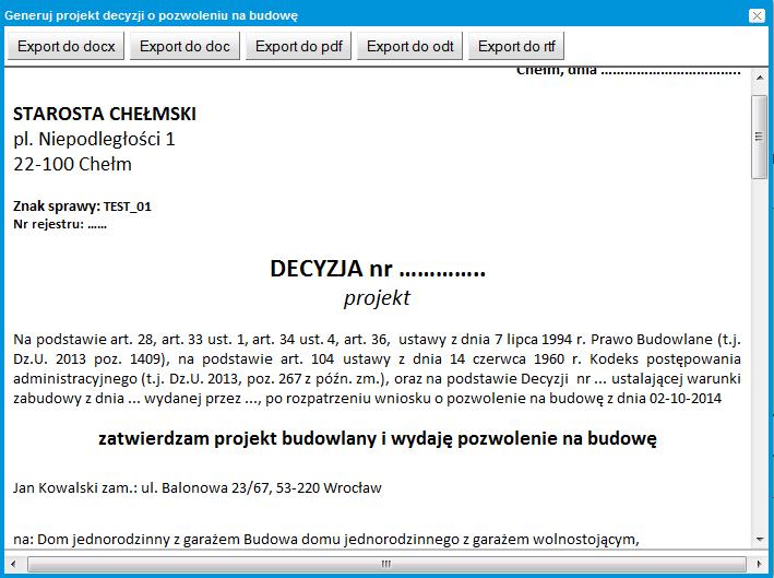 Użytkownik wyszukuje wniosek według wybranych kryteriów wyszukiwania lub wybiera w oknie mapy narzędziem identyfikacji.