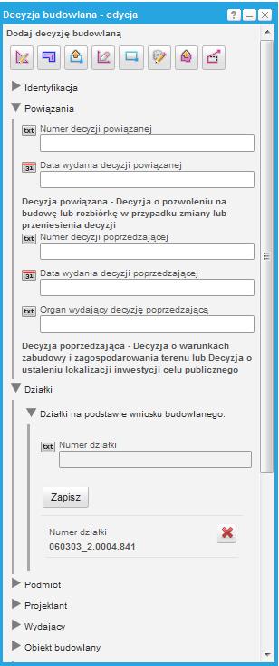 Pola wyszarzone są polami zablokowanymi do edycji z poziomu Użytkownika.