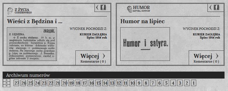 dole strony głównej znajduje się archiwum numerów,