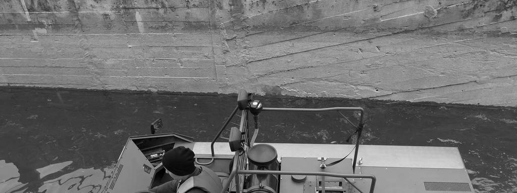 Lekki Wielozadaniowy Pojazd Ratowniczy 99 Rys. 5. Pojazd w trakcie pływania. Fig. 5. Vehicle during swimming test. 5. Układ hamulcowy Pojazd wyposażony jest w układ hamulcowy (rys.