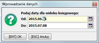 Domyślnie uzupełniane są daty od początku ubiegłego miesiąca do daty wczorajszej. Rys 27.