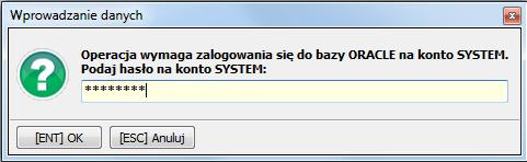 instalacji systemu należy wprowadzić hasło