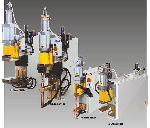 INWERTOROWE ZGRZEWARKI STOŁOWE O MOCACH OD 32 DO 90 kva TYP: 2112D-2118D Podstawowe właściwości zgrzewarek 2112D-2118D: zgrzewarki średniej częstotliwości zaprojektowane by osiągać wysoką jakość