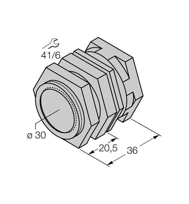 6947217 Klamra montażowa bez blokady dla obudów cylindrycznych, gwintowanych; materiał: PA6 QM-30 6945103 element