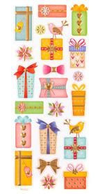 DPNW-009 EMBOSSED STICKERS - ADVENT CALENDAR, 32 PCS