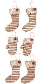 SILVER DPNJ-001 3D CRAFT BURLAP STICKERS - BELLS, 6