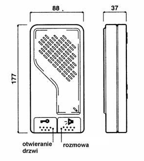 ANALOGOWY SYSTEM DOMOFONOWY DUO UNIFONY UNIFON DUO Nr ref. 752/23 MONTAŻ UNIFONU W WERSJI NATYNKOWEJ Do wersji podtynkowej niezbędna jest specjalna ramka o nr ref.