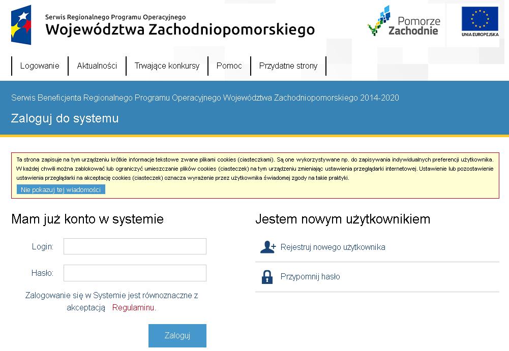 Wniosek o dofinansowanie musi być sporządzony w Serwisie Beneficjenta poprzez wypełnienie on-line właściwego formularza.