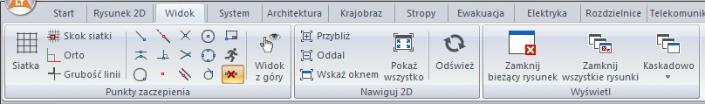 Rozpoczynamy pracę być pokazane. Włączanie i wyłączanie wstążek systemu odbywa się w oknie Moduły i licencje, opcja dostępna jest na wstążce system, w grupie logicznej Opcje.