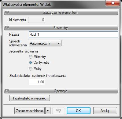 Praca z rysunkami Rys. 43 Okno właściwości widoku 4.4. Siatka Wyświetla na ekranie siatkę punktów jako wizualne odniesienie dla rysowanych elementów.