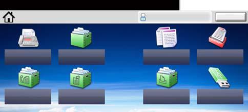 Przed użyciem faksu > Nazwy i funkcje części Panel dotykowy Ekran startowy Ten ekran można wyświetlić, naciskając klawisz [Home] na panelu operacyjnym.