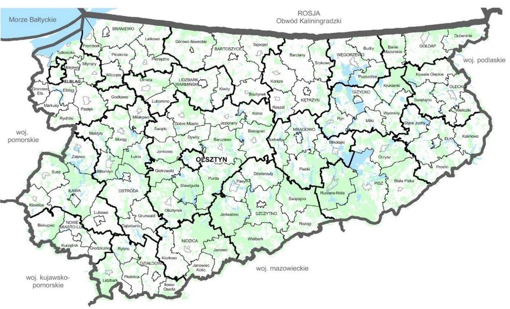 Dziennik Urzędowy Województwa Warmińsko-Mazurskiego 24 Poz. 310 Ustalenia planu obejmują obszar trzech powiatów elbląskiego, braniewskiego oraz nowodworskiego.