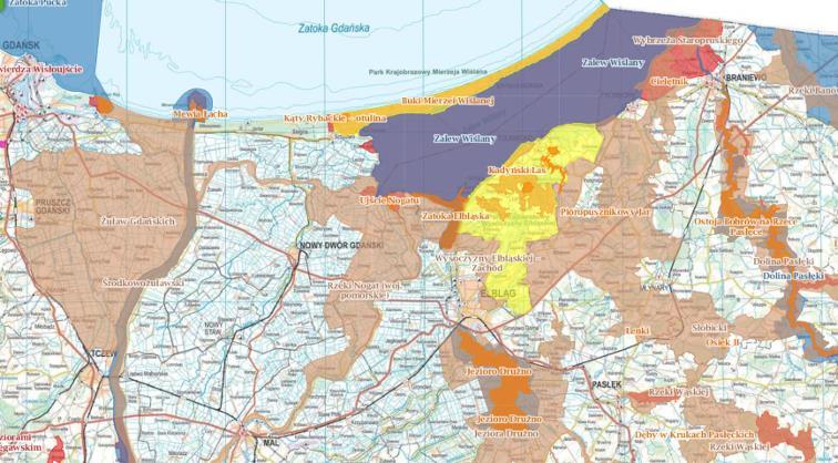 Dziennik Urzędowy Województwa Warmińsko-Mazurskiego 69 Poz. 310 Rys. 13. Mapa obszarów chronionych na obszarze objętym planem Źródło: geoserwis.gdos.gov.pl, dostęp: 31.05.2016 r.