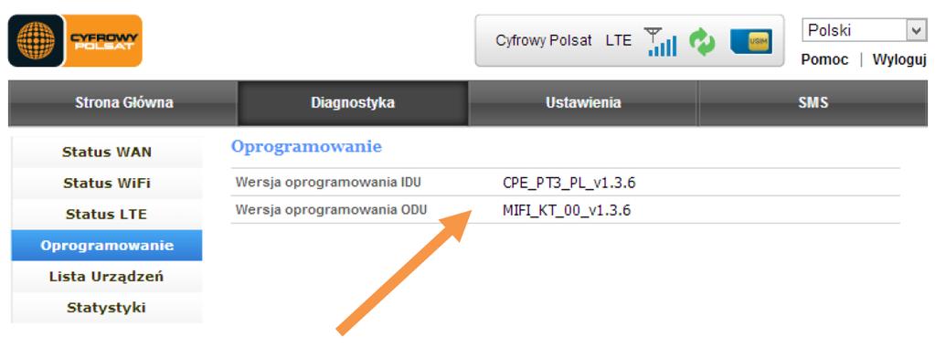 Jeżeli wersja oprogramowania IDU lub ODU jest starsza niż pobrane uaktualnienie należy przejść do aktualizacji urządzenia. 6. Aktualizacja ODU- należy przejść w WebUI do Ustawienia/ Ustawienia ODU.