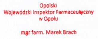 W dniu 12.12.2017 r. Opolski Wojewódzki Inspektor Farmaceutyczny w Opolu otrzymał pismo Głównego Inspektora Farmaceutycznego znak GIF-P-L-076/385/LB/16 z dn. 12.12.2016 r.