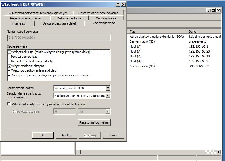 Fundamentalną dla poprawnego działania serwera DNS zakładką jest zakładka Wskazówki