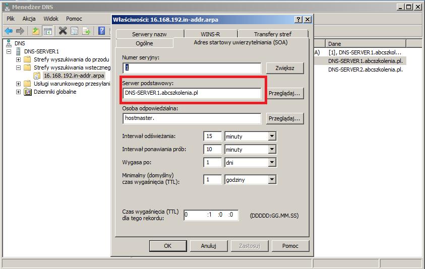 Dodawanie rekordów PTR Klikamy PPM na puste miejsce na liście i z menu