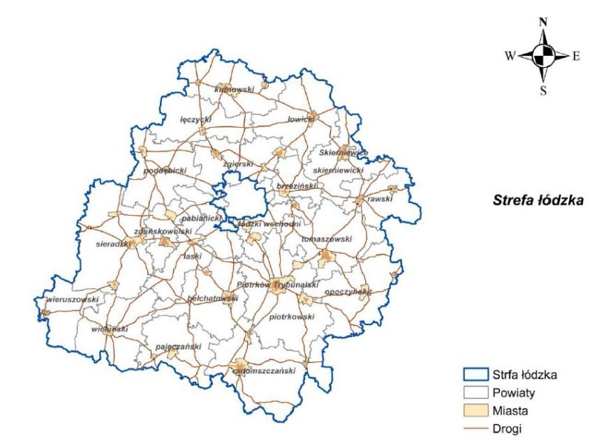 3.2 Stan środowiska przyrodniczego 3.2.1 Powietrze atmosferyczne Na terenie województwa łódzkiego zostały wydzielone 2 strefy ochrony powietrza zgodnie z Rozporządzeniem Ministra Środowiska z dnia 10 sierpnia 2012 r.