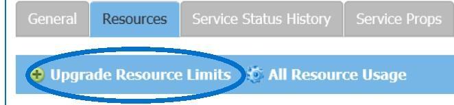 Kliknij na Aktualizuj limity zasbów Office 365 Business Essentials (miesięczna przedpłata) Zasób Office 365 Office 365 Business Essentials [?] Office 365 Extra File Strage [?