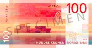 B/5 Norwegia 100 koron Wymiary: 133 x 70