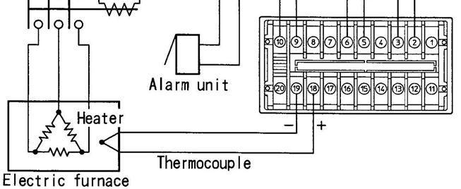 [FCR-23A-R/M] Podstawowy schemat podłączeń (dla zasilania 230VAC, ze stycznikiem w roli elementu wykonawczego i grzałką trójfazową):
