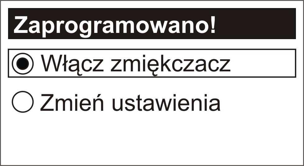 Twardość wody (przeliczoną na ppm lub stopnie niemieckie) wprowadzamy jako twardość użytkową wody do programu zmiękczacza.