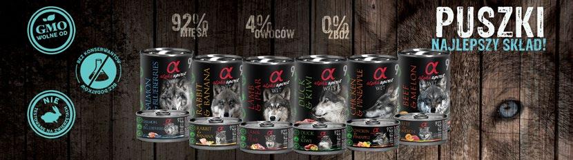 ALPHA SPIRIT KARMA MOKRA KRÓLIK Z BANANEM KARMA MOKRA cena * 400g 6 7,80zł 8,42 zł 12,48zł Skład: mięso królika 92%, banan 4%, substancje mineralne, żelatyna roślinna, ksyloza.