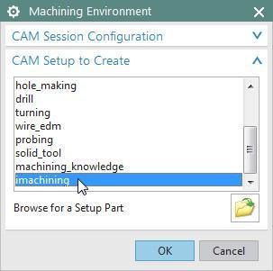Korzystając z dostarczonych interfejsów Siemens API, SolidCAM opracował interfejs imachining, który jest w pełni zintegrowany, powodując że jest on znajomy dla tych którzy używają NX CAM.