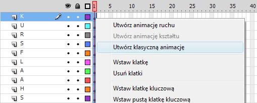 W efekcie każda klatka nr 1 w każdej warstwie powinna zrobić się niebieska. Przechodzimy teraz do klatki nr.