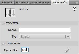Do animacji zastosujemy własne ustawienia Dynamiki.