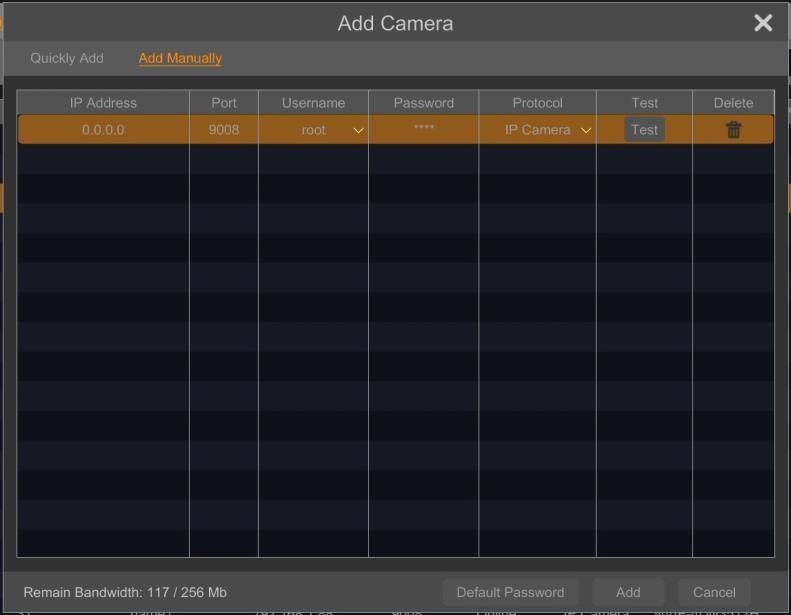 set default passwords for NOVUS 3000 IP cameras and for cameras connected with ONVIF protocol. 2.