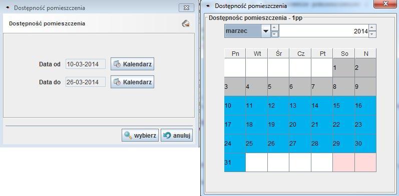 Możliwe akcje: - Filtrowanie filtrowanie po wybranej kolumnie opisane w rozdziale Słowniki i informacje dodatkowe do modułu - Dodaj dodawanie nowego cennika pomieszczenia - Popraw poprawianie