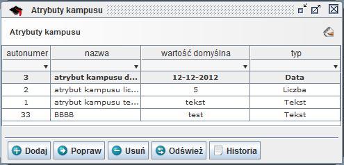 studenta oraz pomieszczeniach, należy wejść w odpowiednią kartotekę [moduł: Dom