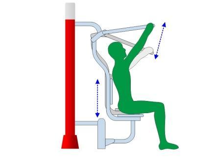 Funkcje urządzenia: Krzesło do wyciskania - budowa i wzmocnienie mięśni barków - budowa i wzmocnienie mięśni ramion - budowa i wzmocnienie mięśni piersiowych - poprawa ogólnej kondycji fizycznej -