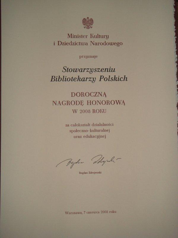 na Zamku Królewskim w Warszawie miała miejsce uroczystość wręczenia laureatom Dorocznych Nagród Ministra Kultury i Dziedzictwa