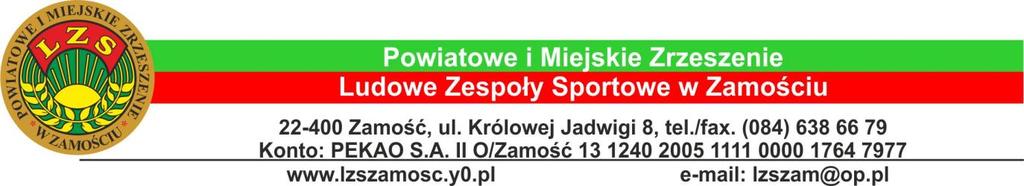 Mistrzostwa Miasta Zamość i Powiatu Zamojskiego LZS w Lekkiej Atletyce dla Szkół Podstawowych i Gimnazjów 5.10.2017 Zamość Komunikat 60 m Dziewczęta rocz. 2007 1.