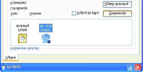 Kliknij "Drukuj" w oknie dialogowym"drukuj". W Windows 95/98/Me/NT 4.0, kliknij "OK". Kliknij tutaj. 3 Upewnij się, że "SHARP AR-122E" został wybrany jako drukarka.