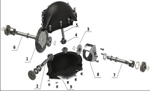 3.. Fotorealityczna wizualizacja mechanizmu różnicowego Program Solidwork poiada wbudowany moduł PhotoView 360 do tworzenia fotorealitycznych widoków części i złożenia.