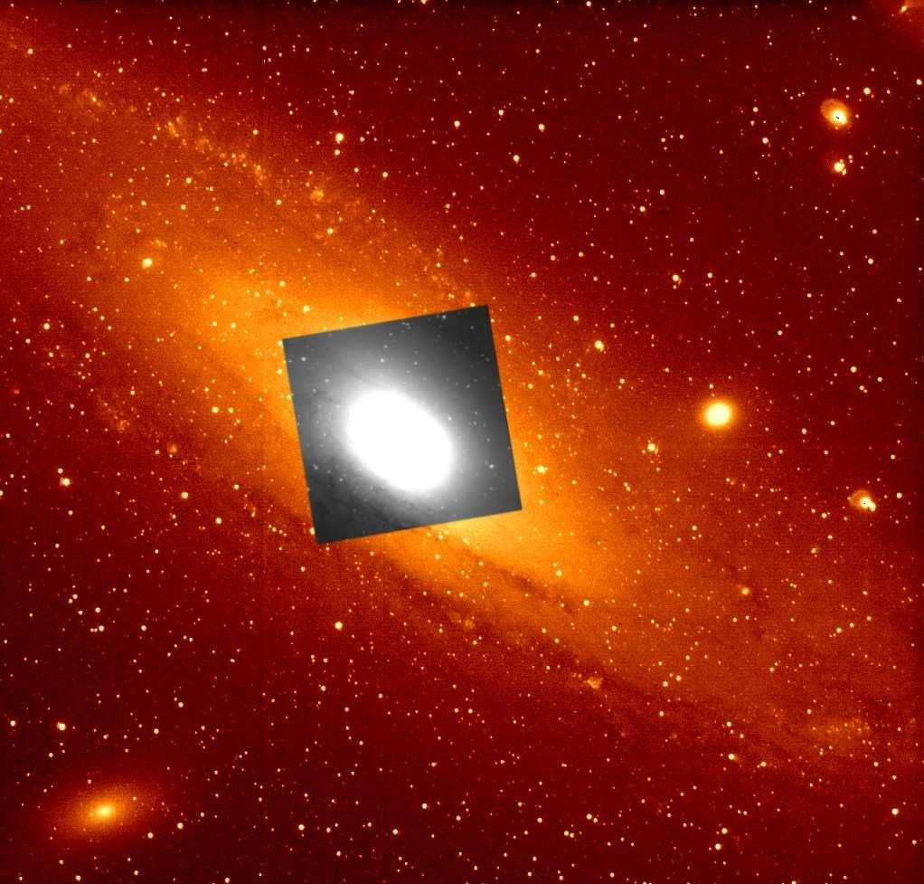 M31: Andromeda M31 ma rozmiar kątowy na niebie prawie 3.