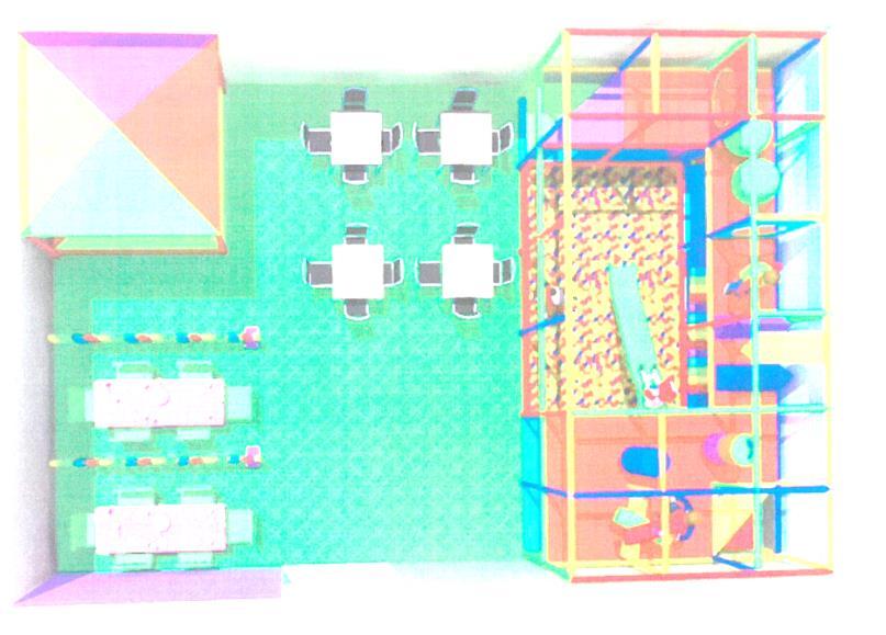 Projekt 4 Sala zabaw dla dzieci Tęcza Opis: Sala zabaw dla dzieci to przestronne pomieszczenie z różnymi atrakcjami dla dzieci m. in.