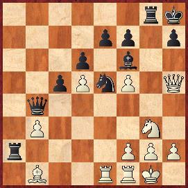 2866.Gambit Benkö [A56] IM Guramiszwili (Gruzja) 2368 GM Aravindh (Indie) 2486 1.d4 Sf6 2.c4 a6 3.Sc3 c5 4.d5 b5 5.Gg5 d6 6.Gf6 gf6 7.e4 f5 8.cb5 Gg7 9.ba6 0 0 10.Gd3 Sd7 11.ef5 Se5 12.Ge4 Hb6 13.