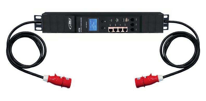 Niewielkie gabaryty modułu oraz zastosowanie kabli zasilających moduł o długości 2m pozwalają na dowolny montaż zarówno pionowy 0U jak i poziomy.