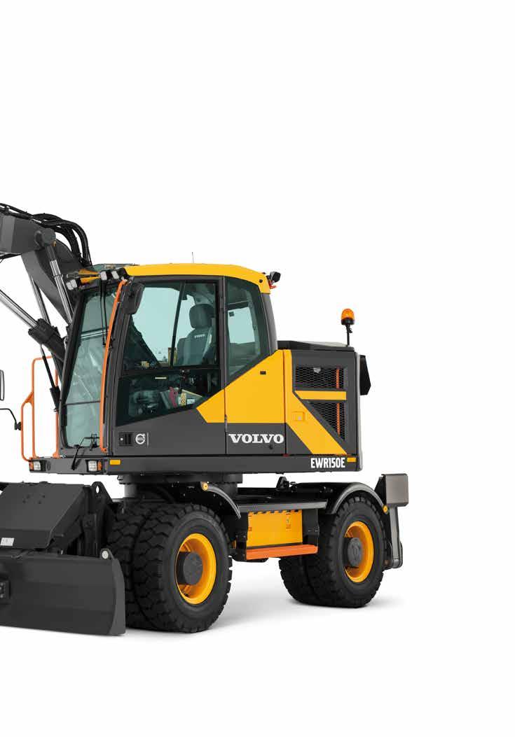 Inteligentny system kamer Volvo widok z lotu ptaka Opcjonalne kamery zamocowane w trzech różnych narożnikach maszyny tworzą widok z lotu ptaka na pracującą maszynę.